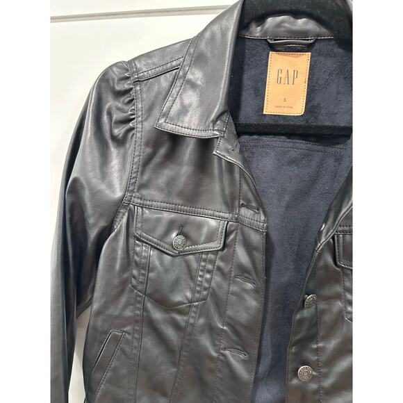 Gap Vegan Leather Jacket Size S - Picture 3 of 4